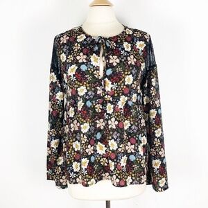 BCBGeneration Floral Boho Bohemian Blouse Casual Spring M Medium EUC
